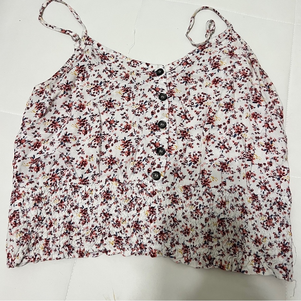 Floral Button-Down Tank Top